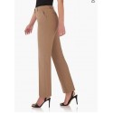 Taupe Mix Women's Smart Stretch Desk to Dinner Straight Leg Pant w/Zipper Closure
