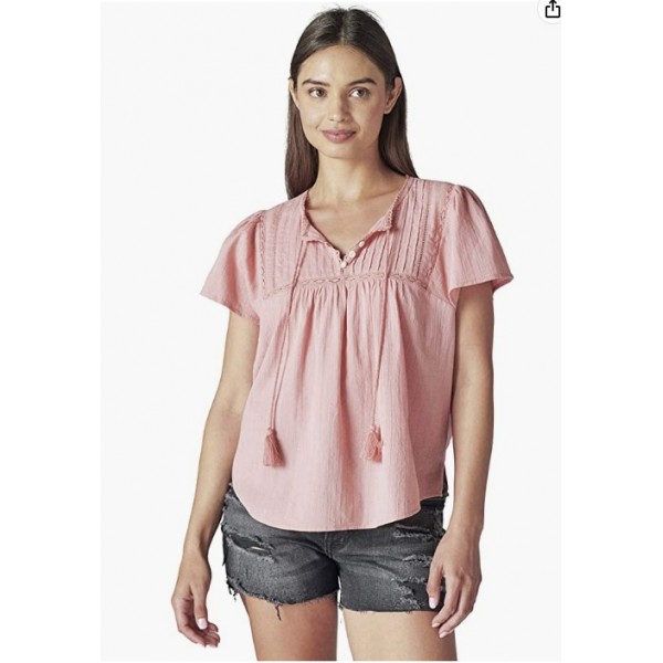 Rosette Women's Short Sleeve Pintuck Top