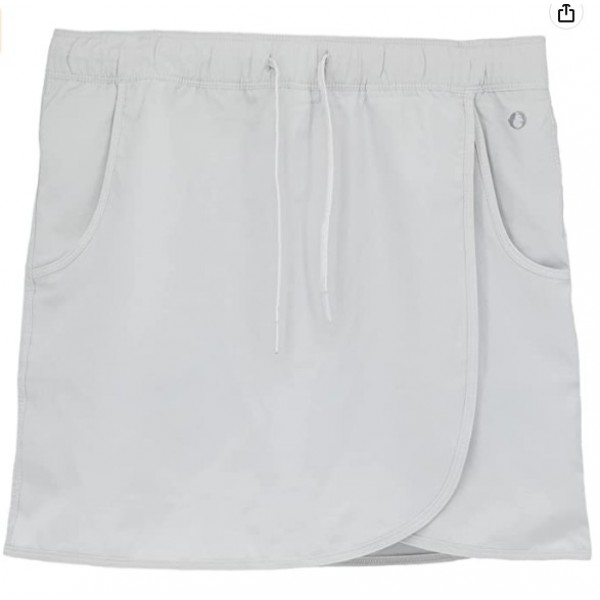 Quiet Grey Womens Casual Skort with Pockets Breathable Skirt with Shorts Lining