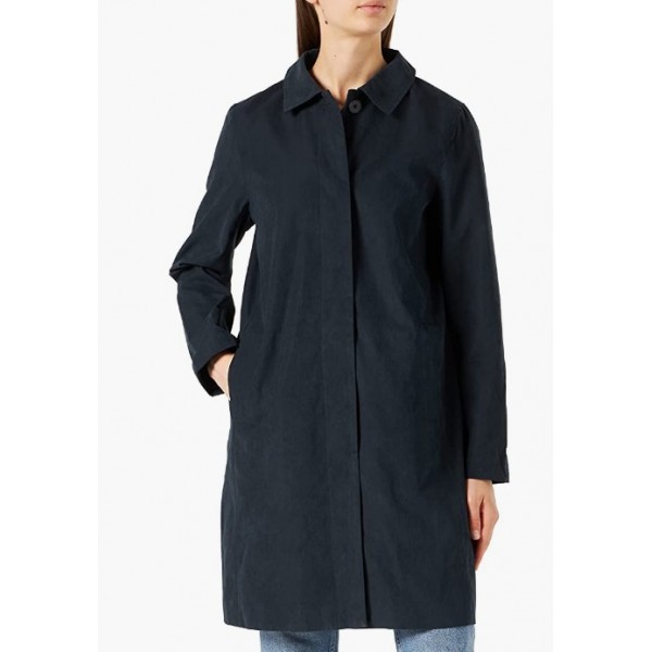 Black Women's Relaxed-Fit Water-Resistant Trench Coat