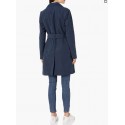 Navy Women's Relaxed-Fit Water-Resistant Trench Coat