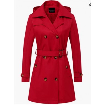 Red  Women's Trench ...