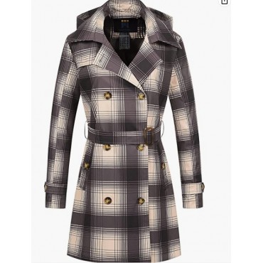 Plaid  Women's Trenc...